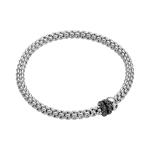 FOPE - Solo Flex'it Armband mit drei Rondellen und schwarzem Pavébesatz