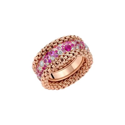 FOPE - Bubble Ring mit Diamanten und rosa Saphiren