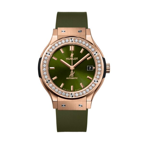 Hublot - Classic Fusion King Gold Green Diamonds 