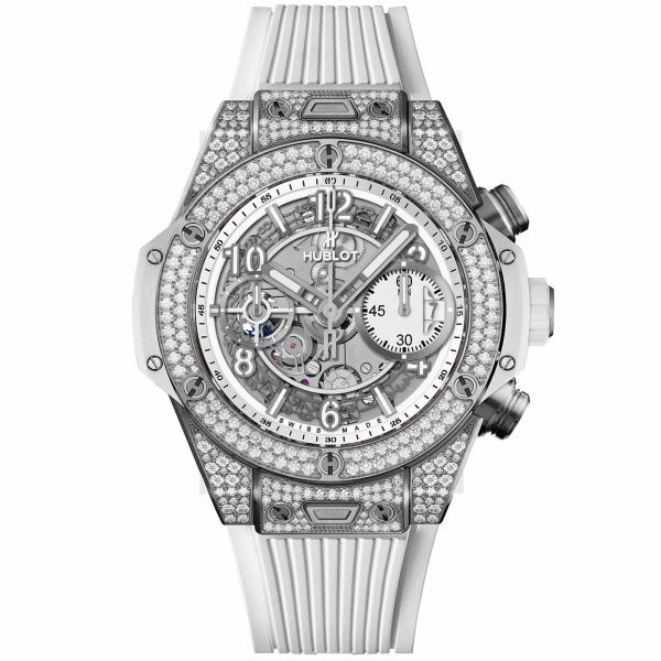 Hublot - Big Bang Unico Titanium White Pavé 