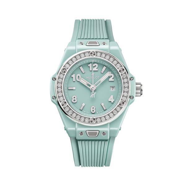 Hublot - Big Bang One Click Mint Green Ceramic Diamonds 
