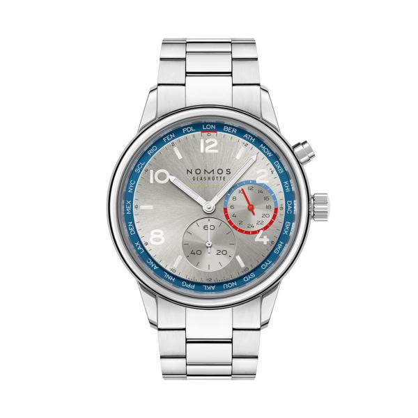 NOMOS Glashütte - Club Sport Neomatik Weltzeit silber