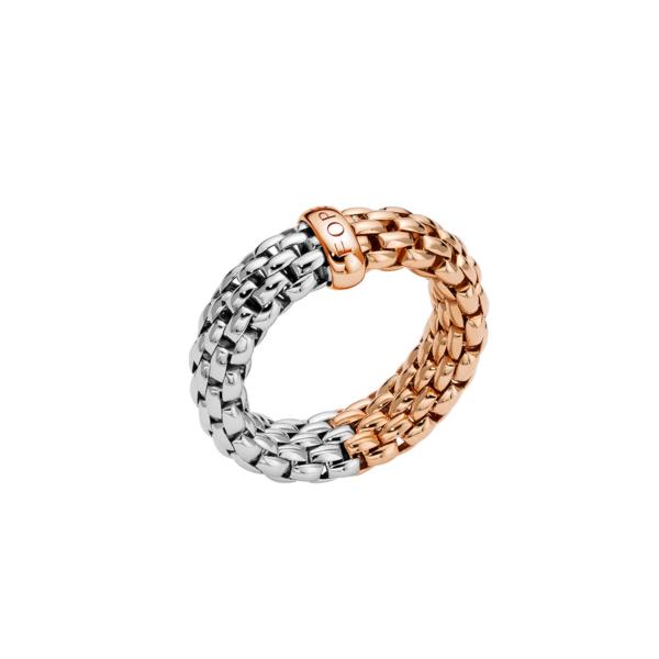 FOPE - Essentials zweifarbiger Flex'it  Ring mit flachem Kettengeflecht