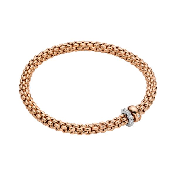 FOPE - Solo Flex'it Armband mit zwei Rondellen und Pavé-Fassung