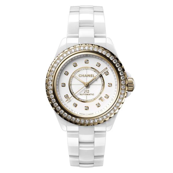 CHANEL - J12 Diamantlünette Uhr Kaliber 12.1, 38 MM