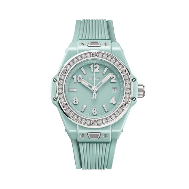 Hublot - Big Bang One Click Mint Green Ceramic Diamonds 