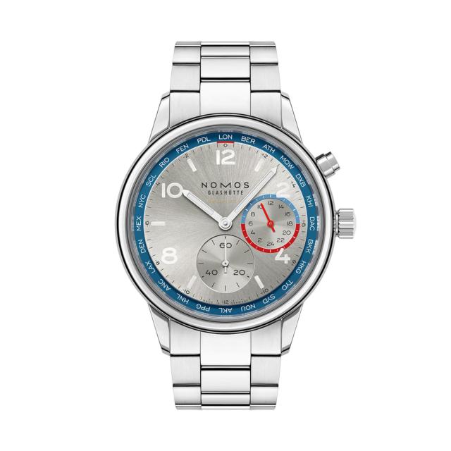 NOMOS Glashütte - Club Sport Neomatik Weltzeit silber