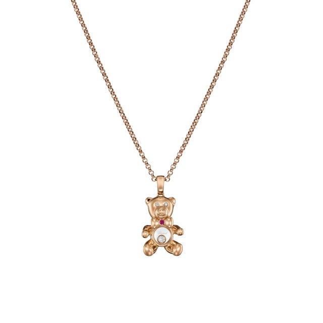 Chopard - Happy Diamonds Teddybär Anhänger mit Halskette