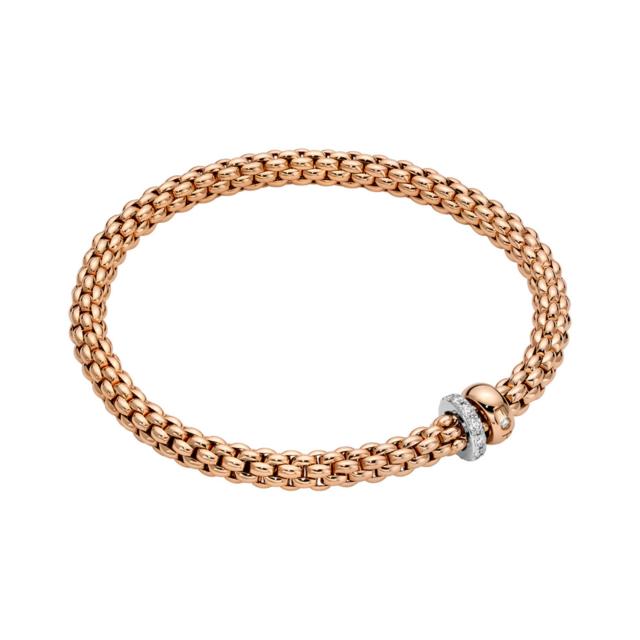 FOPE - Solo Flex'it Armband mit zwei Rondellen und Pavé-Fassung